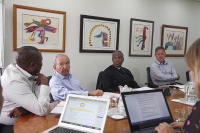 Tiego Moseneke, Richard Goldstone, Thabo Makgoba and Kenneth Creamer
